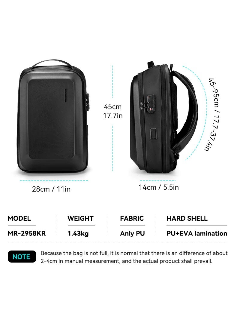 MARK RYDEN 2958 KR Hardcover Anti-theft TSA lock Casual Design Backpack - Image 3