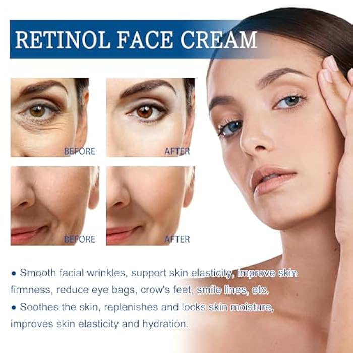 Grospe Retinol Face Cream - 2.5% Retinol with Hyaluronic Acid，Anti-aging & Anti-wrinkle Firming Serum Facial Cream，Face and Neck Moisturizer for All Skin Types, 1.75 Fl Oz - Image 4