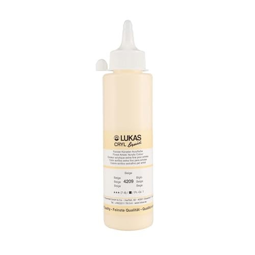 Lukas Cryl Liquid Soft Body Acrylic Paints for Painting Professional Low Viscosity 250 ml Bottle Beige - Image 1