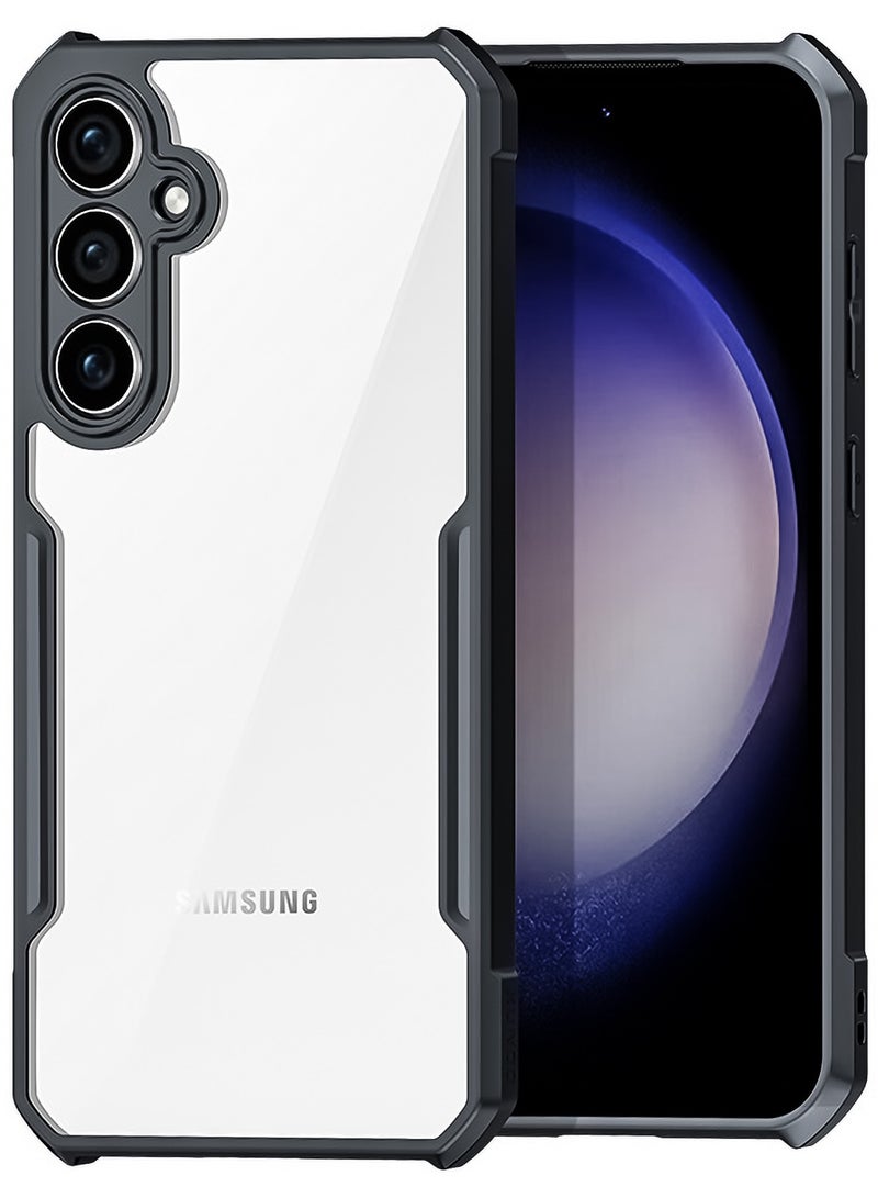 لغطاء سامسونج جالاكسي A-55، غطاء حماية لعدسة الكاميرا، غطاء حماية للهاتف المحمول من مادة TPU المضادة للصدمات والوسائد الهوائية الواقية من الصدمات (أسود شفاف) - Image 1