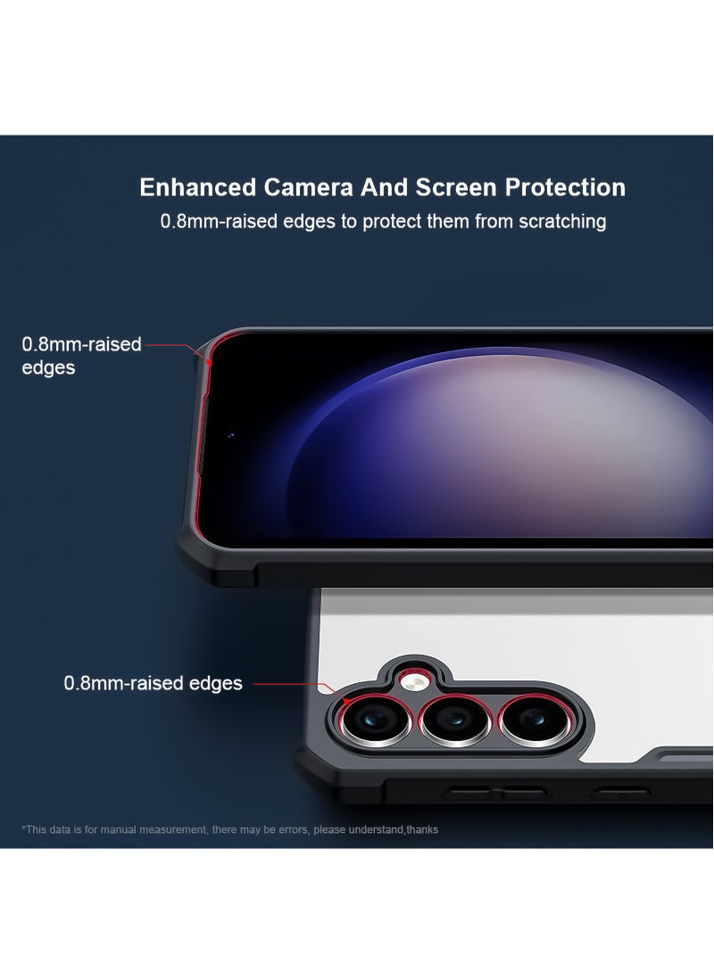 لغطاء سامسونج جالاكسي A-55، غطاء حماية لعدسة الكاميرا، غطاء حماية للهاتف المحمول من مادة TPU المضادة للصدمات والوسائد الهوائية الواقية من الصدمات (أسود شفاف) - Image 2