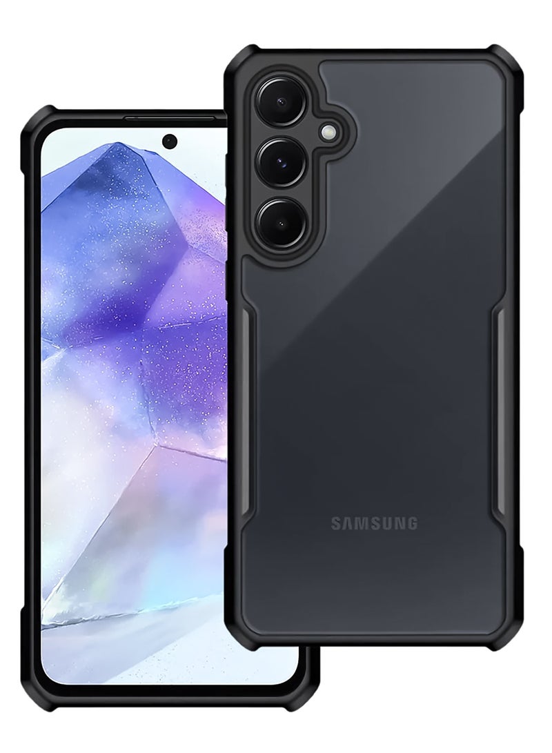 for Samsung Galaxy A55 Case, Camera Lens Protection Back Cover, TPU+PC Shockproof Bumper Mobile Phone Case, Anti-Yellowing Slim Fit Protective Casing - Image 1