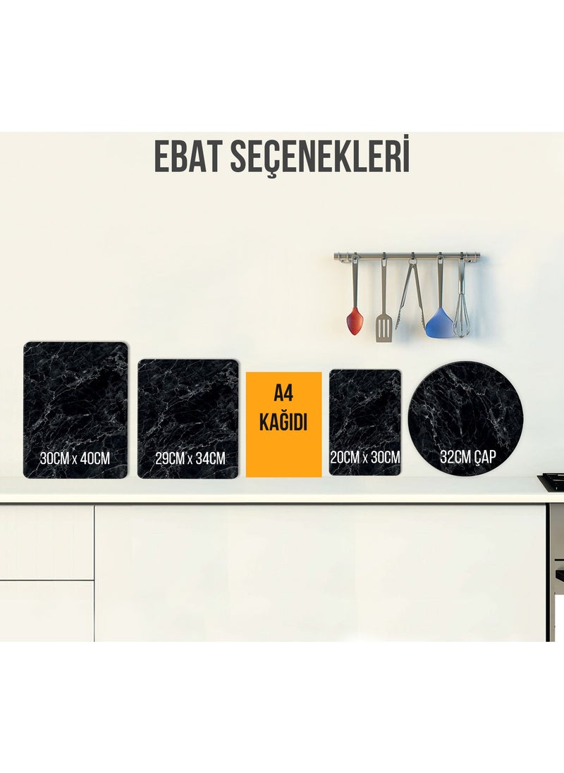 DECORITA Black Marble with Gold Detail | Glass Cutting Board - Glass Cutting Table | 30cmx40cm  - Image 3