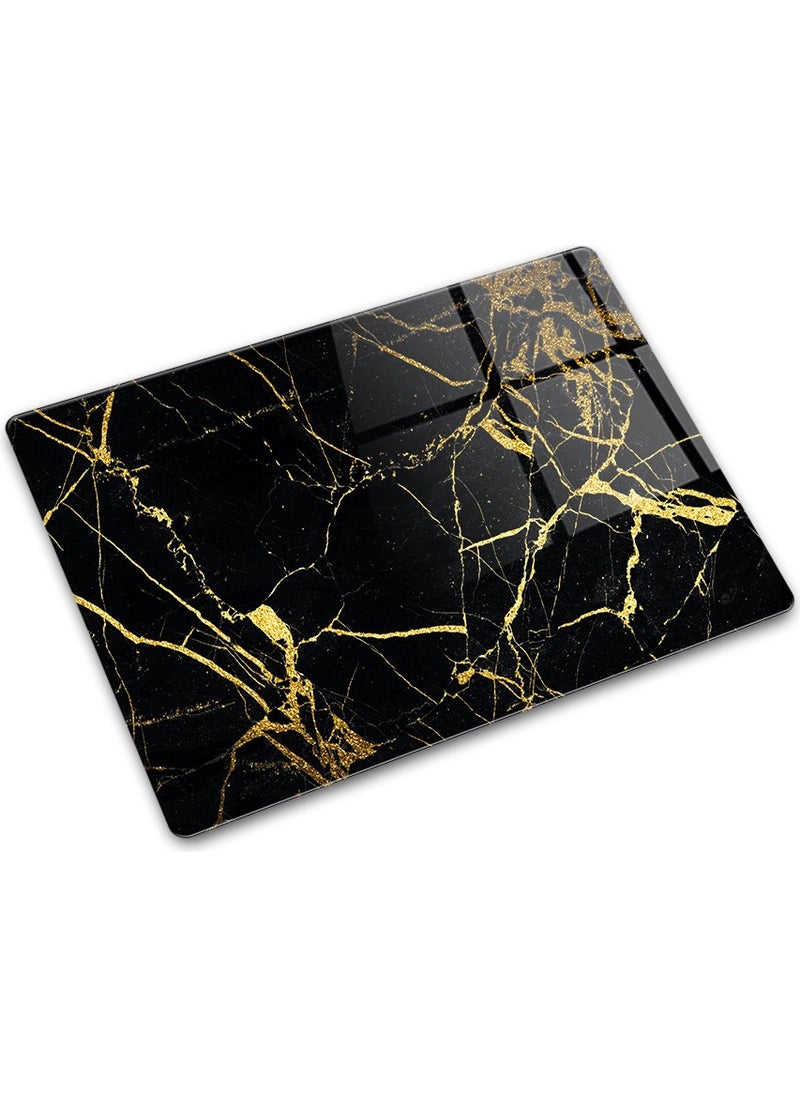 DECORITA Black Marble with Gold Detail | Glass Cutting Board - Glass Cutting Table | 30cmx40cm  - Image 5