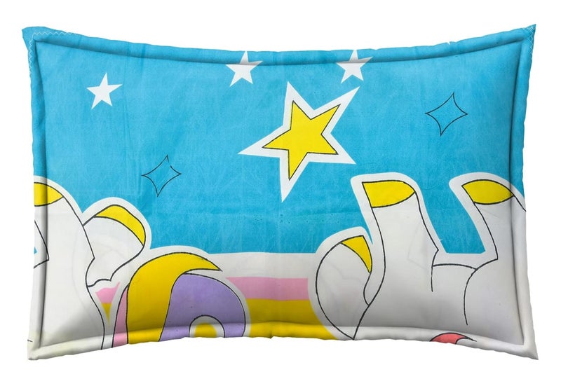 ManavRachit Cotton 210 TC Cartoon Unicorn Printed 1 Single Bedsheet with 1 Pillow Cover Soft Fabric for Kids Bed Room Home and Living Room60x90inchesTeal - Image 3