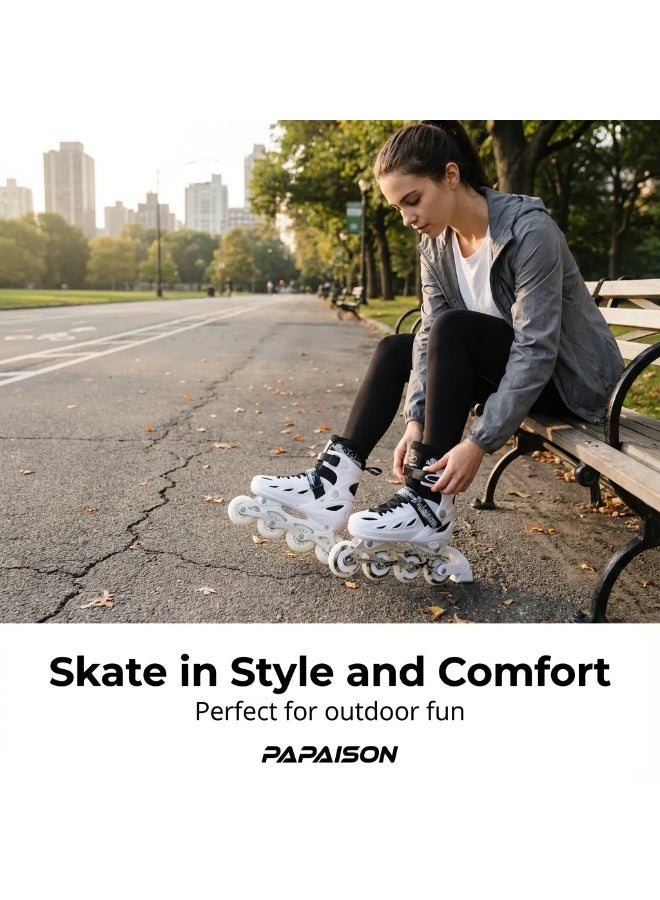 PAPAISON Kids Professional Inline Skating Shoes 8 Lighting Wheel Comfort Skate Shoes Children and Adults roller skates - Image 2