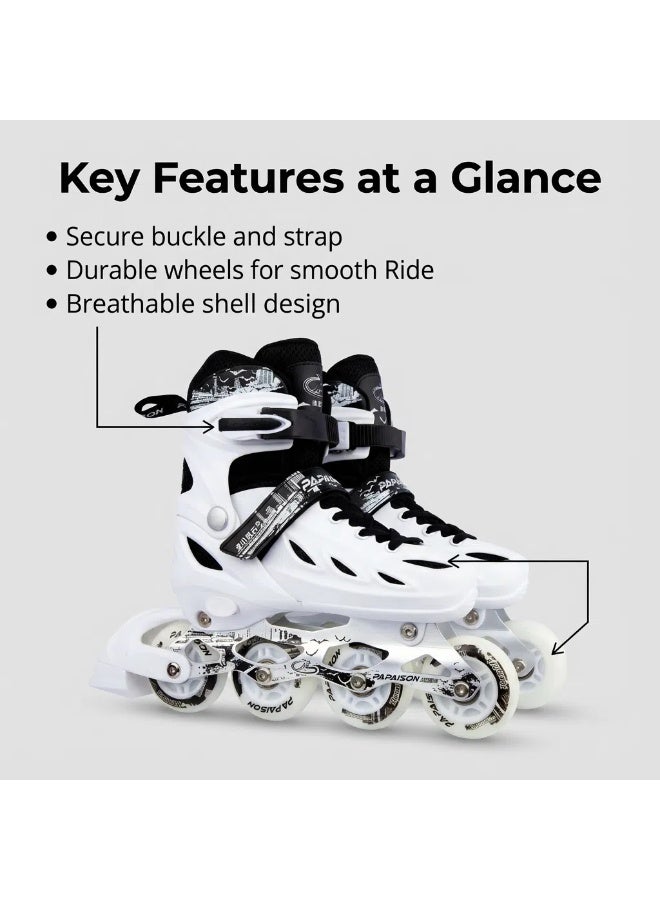 PAPAISON Kids Professional Inline Skating Shoes 8 Lighting Wheel Comfort Skate Shoes Children and Adults roller skates - Image 3