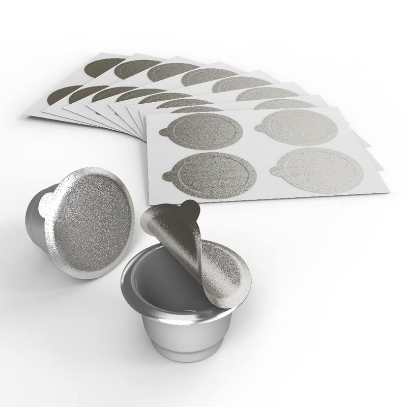 Triplot Aluminum Foils Lids for Reusable Nespresso Original Line Stainless Steel Coffee Pods,Compatible with Nespresso Originaline Machine, 100pcs Nespresso Original Line Capsules Coffee Pods Lids - Image 2