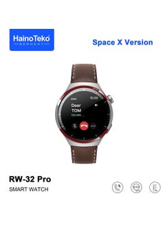 هينو تيكو ساعة ذكية من Haino Teko Germany RW32 Pro Space X إصدار دائري الشكل بشاشة منحنية مع 3 أزواج من الأشرطة وشاحن لاسلكي مصممة للرجال والأولاد باللون الفضي  - Image 5
