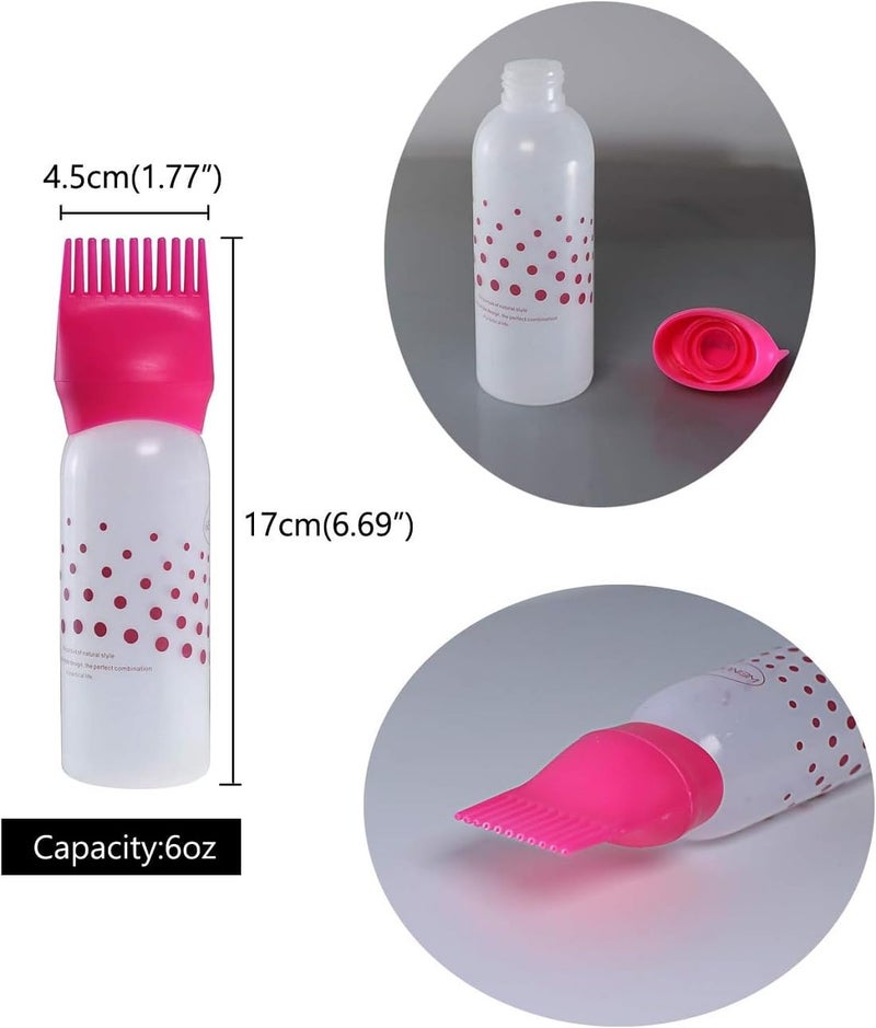 Rinpoche Root Comb Applicator BottleHair Oil Applicator Bottle Colorful Plastic Bottle Applicator Brush Hair Dye Bottle Brush with Graduated Scale Multi Color 1 count Pack of 1 - Image 5