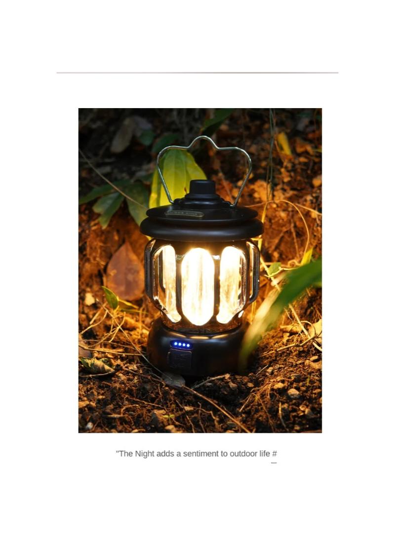 1Pcs Outdoor camping light LED retro convenient portable USB charging tent light white - Image 5