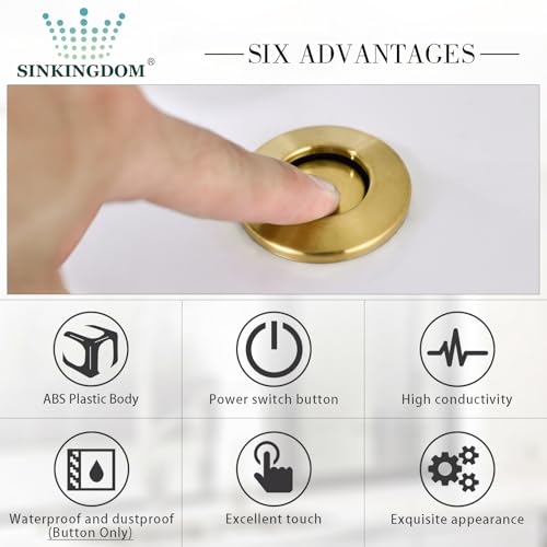SINKINGDOM Air Switch Button for Sink Top Garbage Disposal Part, Champagne Bronze - Image 3