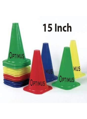 Optimus Optimus 15 Inch Space Marker Cones Set of 24 for Football Cricket Soccer Hockey Field Agility Exercise Sports Training  - Image 2
