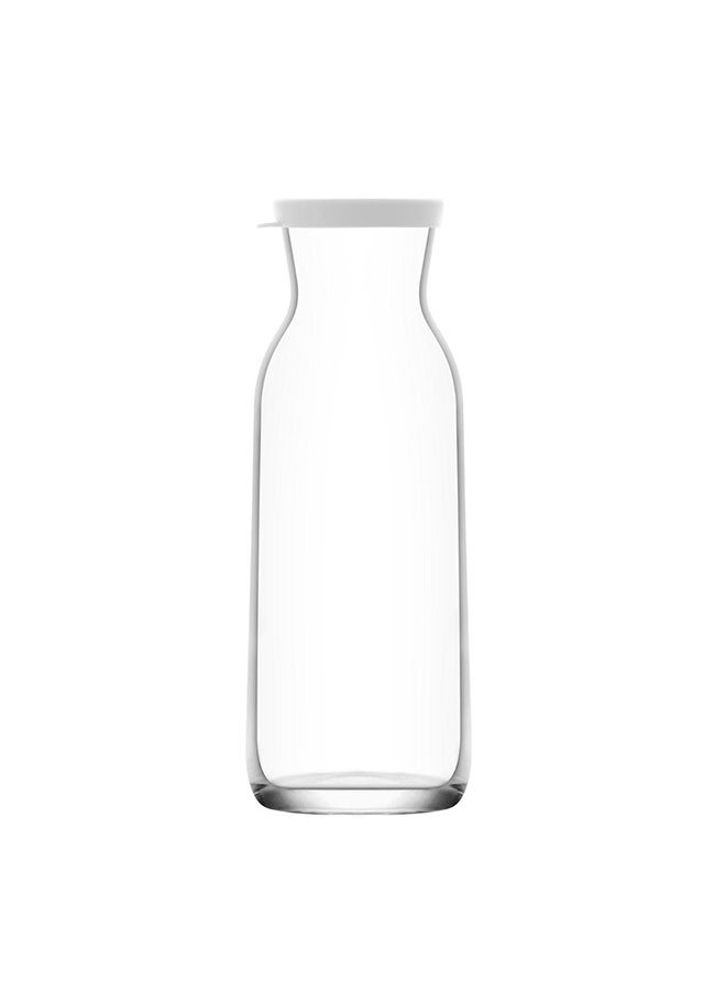 LAV Glass Jug With Lid Clear/White 700ML  - Image 1