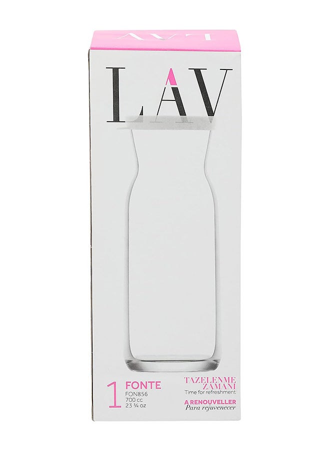 LAV Glass Jug With Lid Clear/White 700ML  - Image 5