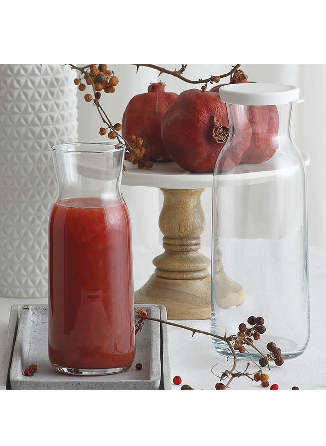 LAV Glass Jug With Lid Clear/White 700ML  - Image 3