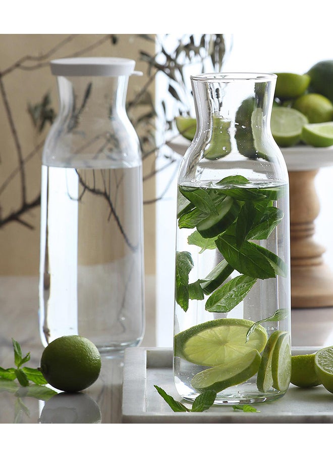 LAV Glass Jug With Lid Clear/White 700ML  - Image 4