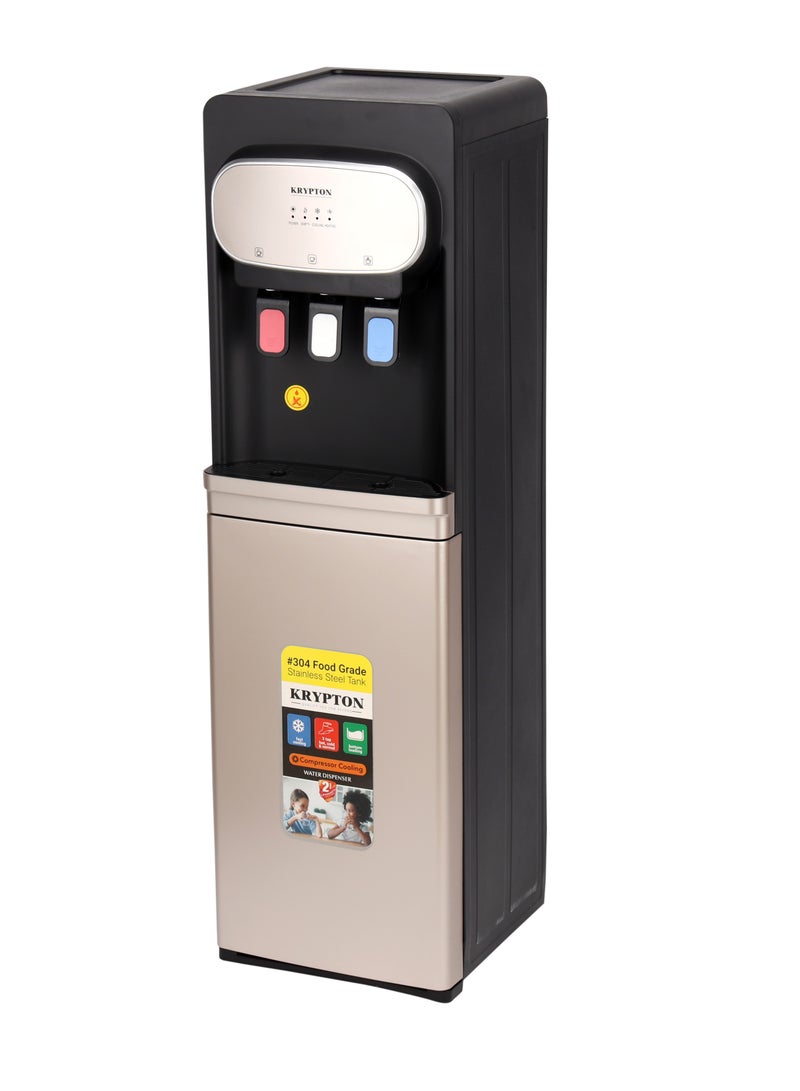 KRYPTON 3 Taps Water Dispenser with Cabinet | Hot , Normal and Cold Water Supply KNWD6452 Black & Beige - Image 3