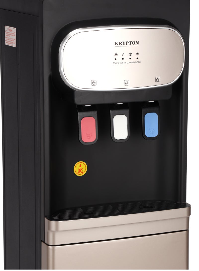 KRYPTON 3 Taps Water Dispenser with Cabinet | Hot , Normal and Cold Water Supply KNWD6452 Black & Beige - Image 4