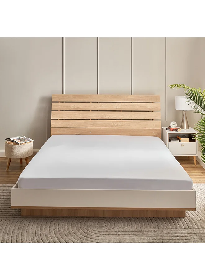 Home Box Grande Affordables White Haven Geta King Percale Cotton Fitted Sheet 200 x 33 x 180 cm