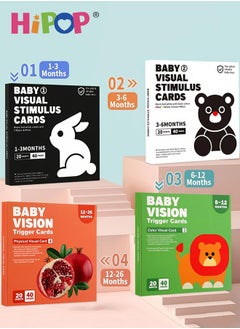 HIPOP High Contrast Baby Flashcard, Baby Visual Stimulation Cards, Black and White Colorful Visual Stimulation Learning Activity Card for Babies Ages 0-3-6-12-36 Months, Newborn Infants Toys Gift  - Image 2