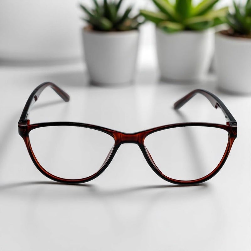 Lens + Lensplus Cateye Shape TR Full Rim Eyeglasses with Lightweight Unisex Eyewear for Men & Women | Stylish Computer & Daily Use Frame - Image 2