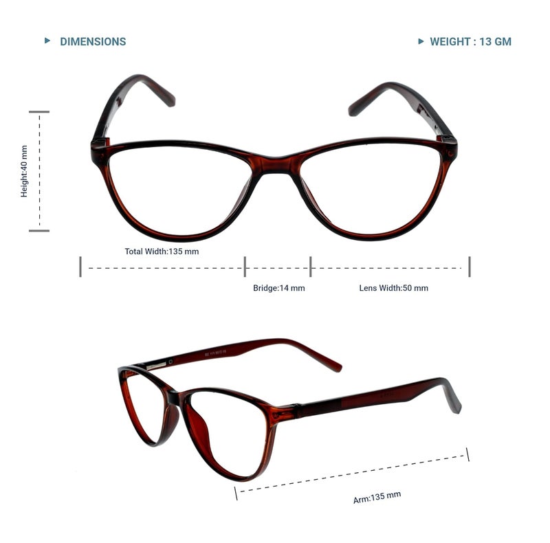 Lens + Lensplus Cateye Shape TR Full Rim Eyeglasses with Lightweight Unisex Eyewear for Men & Women | Stylish Computer & Daily Use Frame - Image 5