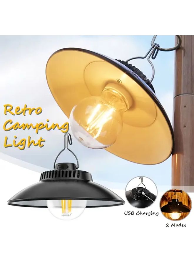 Macrocosm LED USB Rechargeable Hanging Ceiling Lamp Black Portable Light For Camping - Image 3