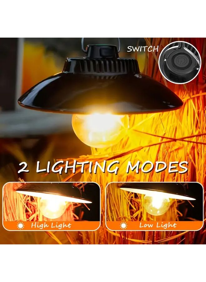 Macrocosm LED USB Rechargeable Hanging Ceiling Lamp Black Portable Light For Camping - Image 5