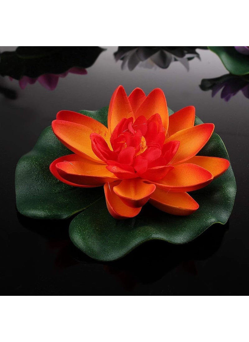 VRCT VRCT Set of 4 Artificial Floating Lotus Flowers with Rubber Leaf for Outdoor Indoor Home Decoration and Craft Multicolour 4 Piece 5 cm x 10 Cm 4  - Image 5