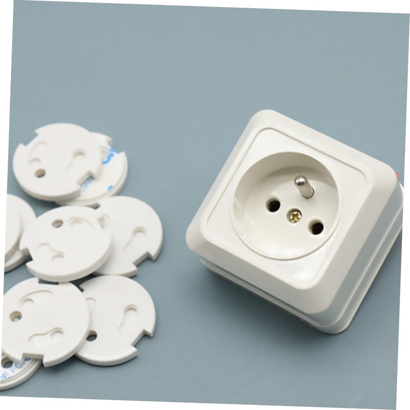 BESPORTBLE 10 قطعة أغطية أمان مقابس فرنسية واقيات منافذ مقاومة للأطفال أبيض ABS - Image 3