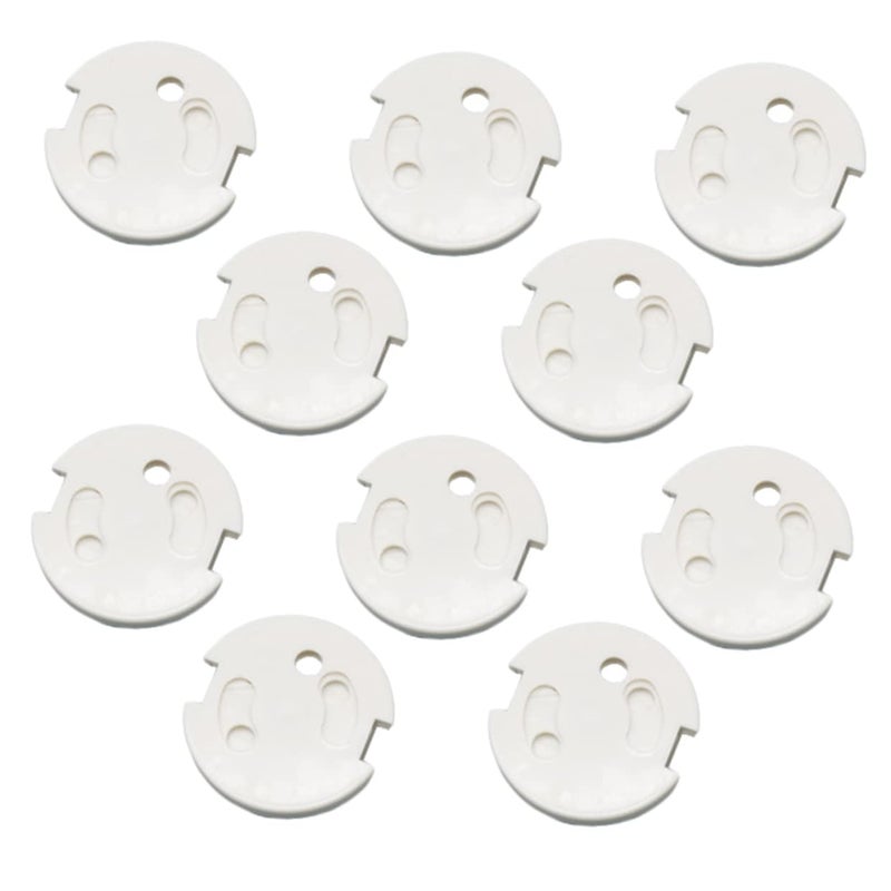 BESPORTBLE 10 قطعة أغطية أمان مقابس فرنسية واقيات منافذ مقاومة للأطفال أبيض ABS - Image 1