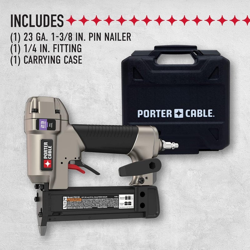 PORTER CABLE Pin Nailer, 23-Gauge, 1-3/8-Inch (PIN138) - Image 2