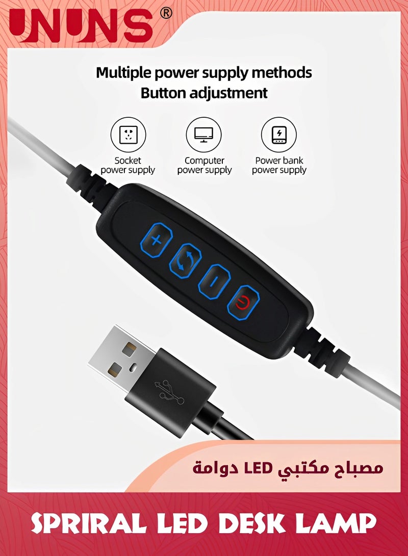 UNUNS Modern Table Lamp,LED Bedside Lamp With USB Port,Touch Stepless Dimmable Nightstand lamp,Unique Musical Note lamp For Bedroom Living Room Home Office,Spiral Lamp,Black - Image 4