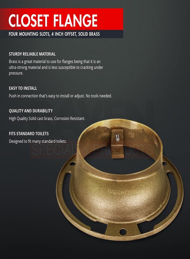 Raven CSPG6222 Closet Flange with Four Mounting Slots, 4 Inch Offset, Solid Brass, 4 - Image 4