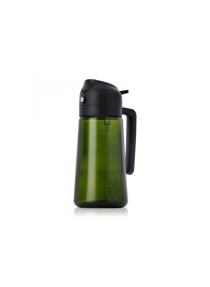 2-in-1 Oil Dispenser and Sprayer – 470ml Glass Olive Oil Bottle with Anti-Drip Spout, Ergonomic Handle, BPA-Free Oil Mister for Cooking, Air Fryer, Salad – Transparent - Image 1