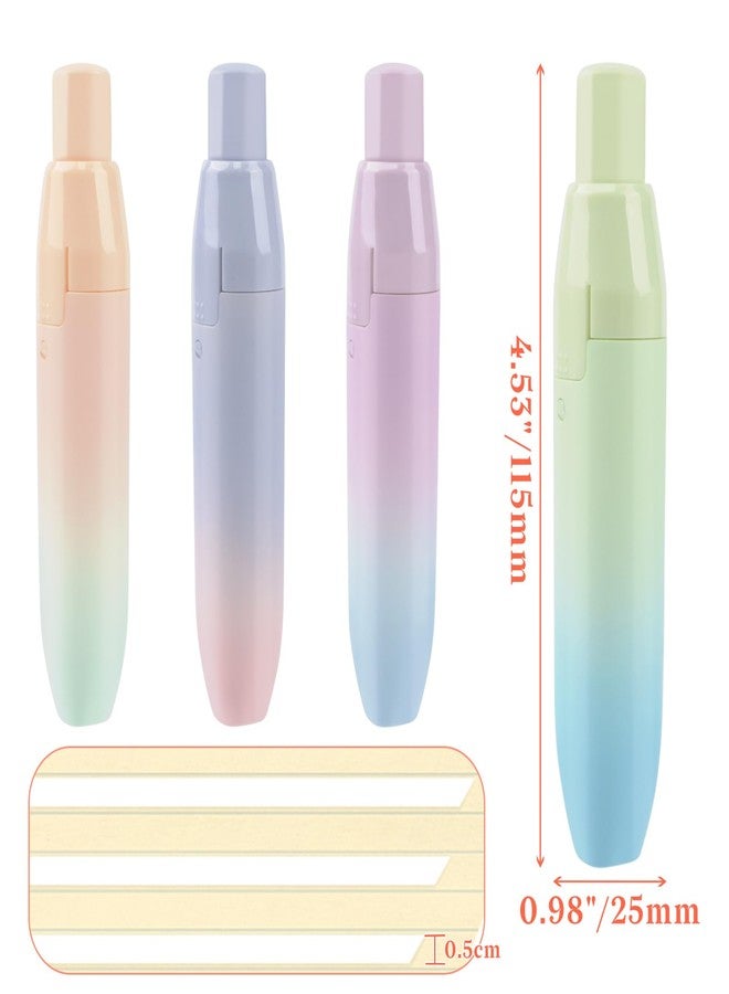 Temiary 4Pcs Cute White Correction Tapes, Retractable White Smooth Pull Out Pen for Instant Correction, Easy to Use, Aesthetic Applicator Set for Students School Office Supplies (Retractable) - Image 3