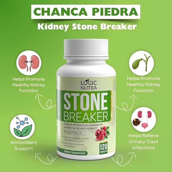 Logic Nutra Chanca Piedra Kidney Stone Breaker 120 Tablets 800 mg - Maximum Strength for Gallbladder & Urinary Cleanse with Phyllantus Niruri, Celery Seed Extract & Cranberry Extract - Image 5