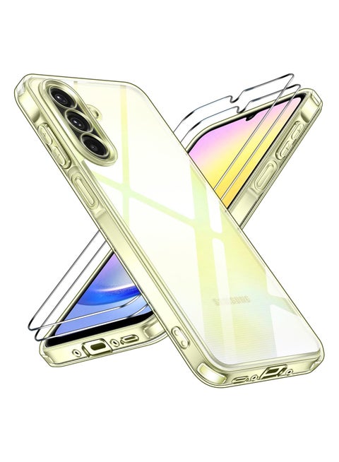 Case Compatible with Samsung Galaxy A56 Case and 2 Pack Tempered Glass Screen Protector Samsung Galaxy A56 Cover with Camera Protection Clear Silicone Slim Soft TPU Anti-Scratch Clear