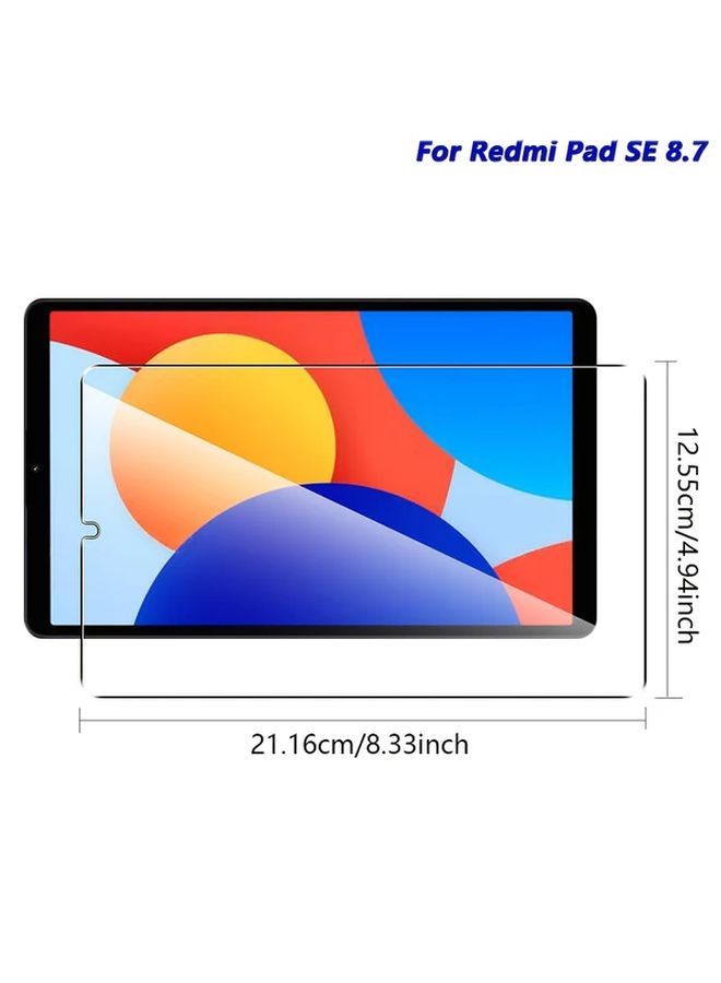 حامي شاشة من الزجاج المقوى لجهاز Redmi Pad SE مقاس 8.7 بوصة مقاوم للخدوش وخالي من الفقاعات - Image 2