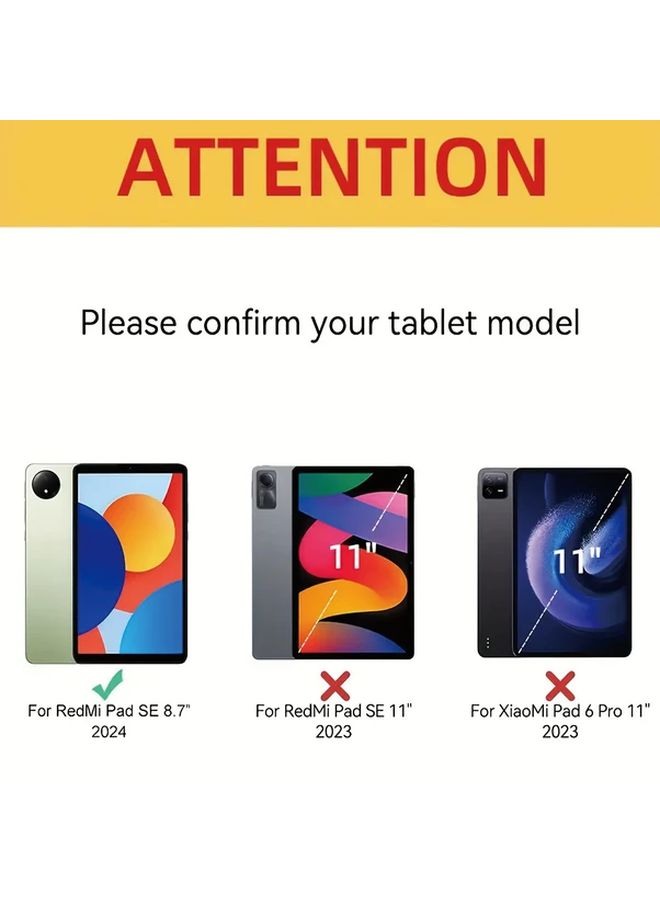 حامي شاشة من الزجاج المقوى لجهاز Redmi Pad SE مقاس 8.7 بوصة مقاوم للخدوش وخالي من الفقاعات - Image 3