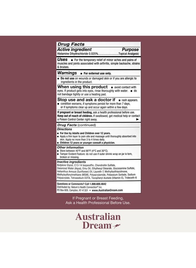 Australian Dream Arthritis Pain Relief Cream - Soothing & Non-Greasy - Powerful Topical Arthritis Pain Relief - Good for Muscle Aches or Joints - 4 oz Jar - Image 2