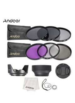 ANDOER 72mm Lens Filter Kit, UV+CPL+FLD+ND(ND2 ND4 ND8), with Carry Pouch, Lens Cap, Lens Cap Holder, Tulip and Rubber Lens Hoods, Cleaning Cloth  - Image 2