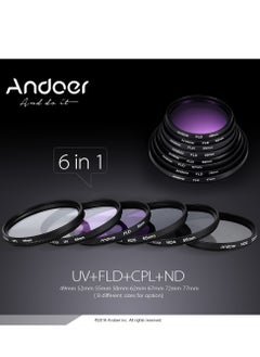 ANDOER 72mm Lens Filter Kit, UV+CPL+FLD+ND(ND2 ND4 ND8), with Carry Pouch, Lens Cap, Lens Cap Holder, Tulip and Rubber Lens Hoods, Cleaning Cloth  - Image 5
