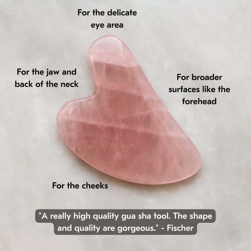 Mount Lai Rose Quartz Gua Sha Facial Tools, Facial Sculptor Skin Care Guasha Tool for Face and Body, Self Care Face Massager to Relieve Muscle Tension and Reduce Puffiness - Image 5