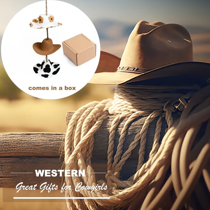 Western Cowboy Hat Car Charm Cute Felt Mini Hanging Decor for Women Girls - Image 4