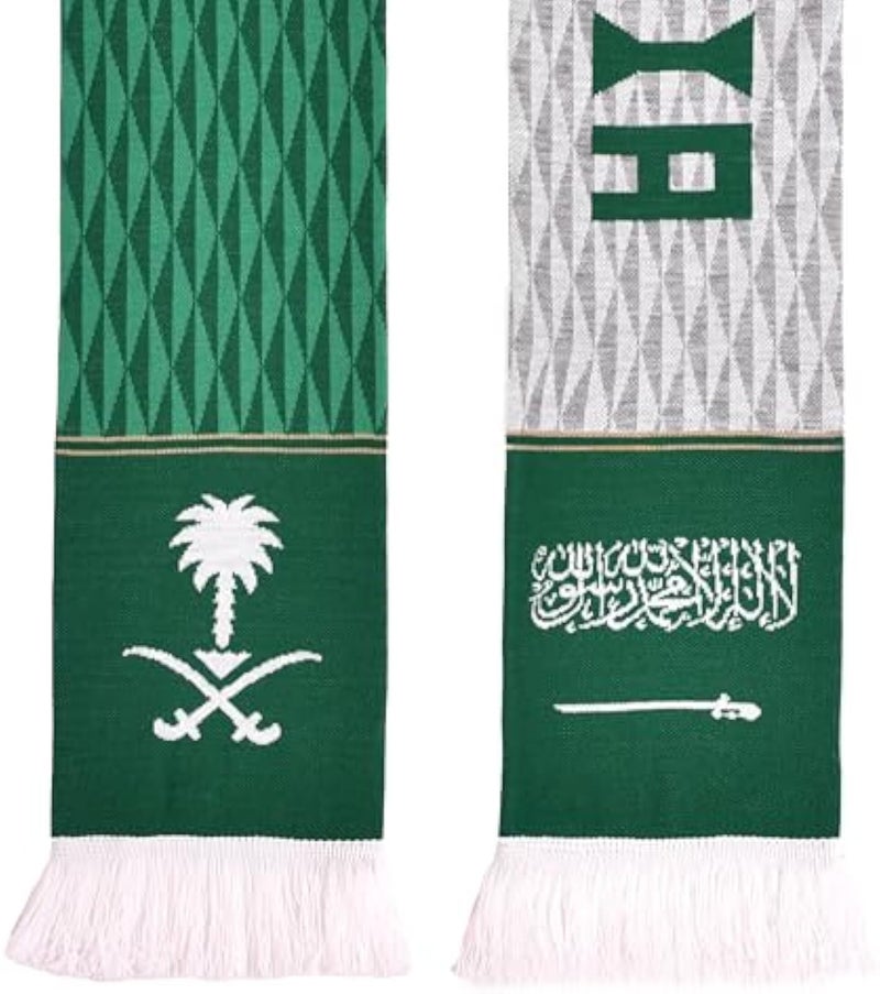 وشاح محبوك لكرة القدم السعودية من يوروسكارفز، يناسب الجميع - Image 3