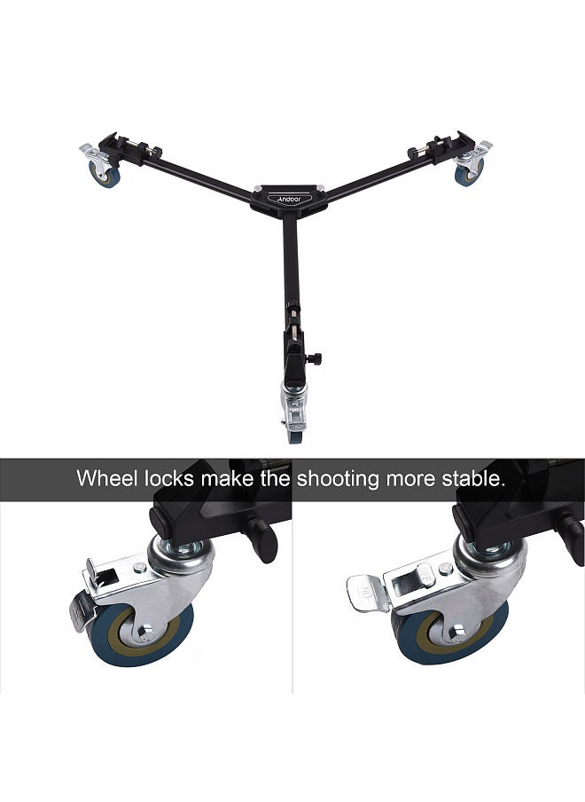 ANDOER - Andoer Professional Tripod Dolly Heavy Duty Photography Tripod Base Stand Wheels Max. Load 15KG for Camera Camcorder Video Shooting Studio Photography Activity Shooting - Image 1