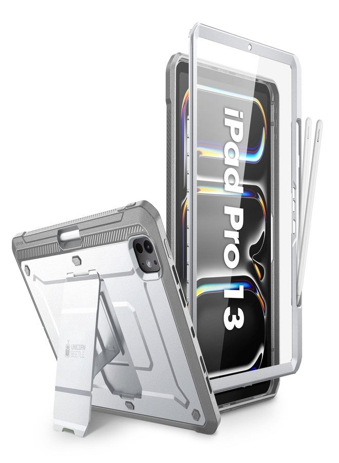 SUPCASE for iPad Pro 13 Inch Case M4 2024 7th Generation with Pencil Holder (Unicorn Beetle Pro), [Built-in Screen Protector & Stand] Full-Body Rugged Cover for iPad Pro 13 Inch M4 2024 7th Gen, White - Image 1