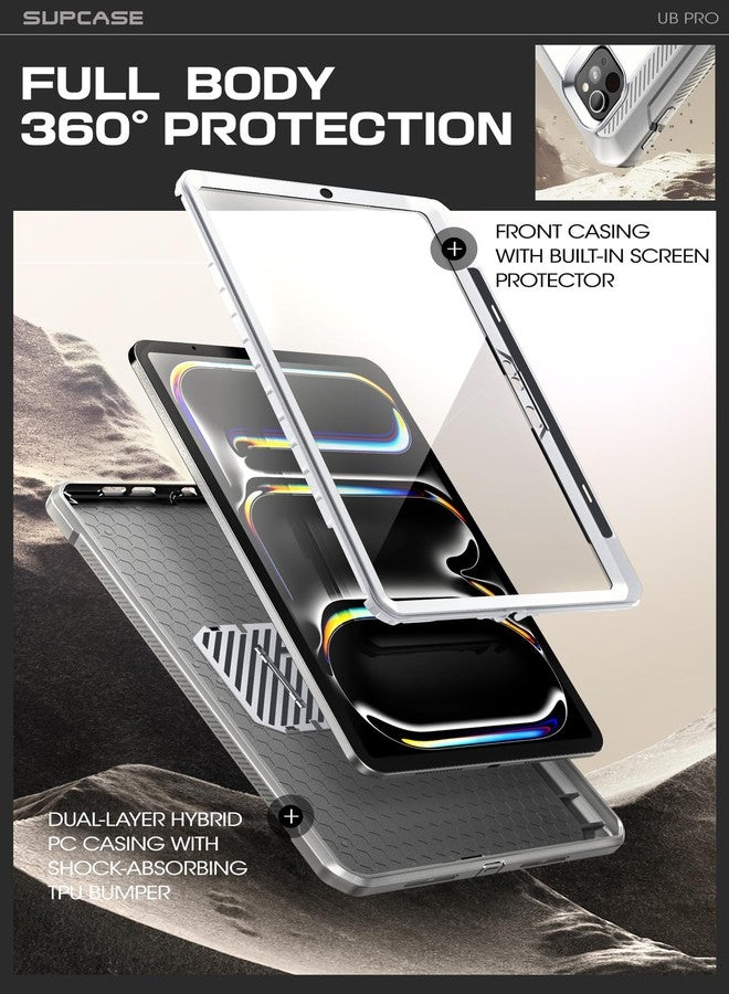 SUPCASE for iPad Pro 13 Inch Case M4 2024 7th Generation with Pencil Holder (Unicorn Beetle Pro), [Built-in Screen Protector & Stand] Full-Body Rugged Cover for iPad Pro 13 Inch M4 2024 7th Gen, White - Image 5